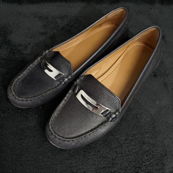 Coach Black Olympia Loafers with Silver Detail - Picture 14 of 15